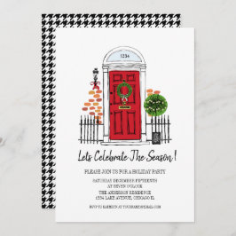 Die Weihnachtsfeierkarte der Roten Weihnachtsstür Einladung