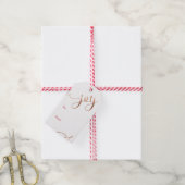 Die Weihnachtsfreude Minimalistisches Rot & Gold v Geschenkanhänger (Mit Garn)