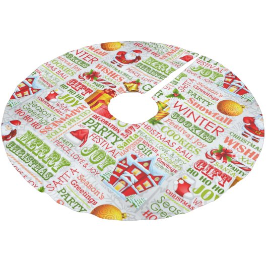 Die Weihnachtsfreuden Polyester Weihnachtsbaumdecke (Schrägansicht)