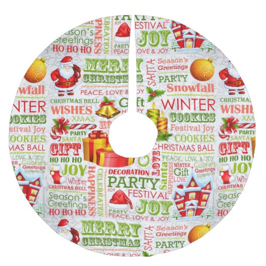 Die Weihnachtsfreuden Polyester Weihnachtsbaumdecke (Vorderseite)