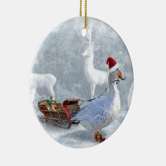 Die Weihnachtsgans Keramik Ornament (Rechts)