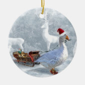 Die Weihnachtsgans Keramik Ornament (Vorne)
