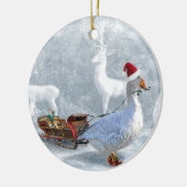 Die Weihnachtsgans Keramik Ornament (Links)