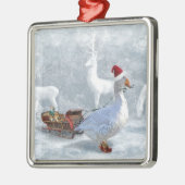 Die Weihnachtsgans Ornament Aus Metall (Links)