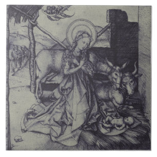 Die Weihnachtsgeburt Stark Ink Art Fliese