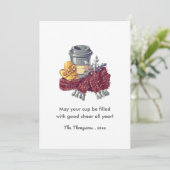 Die Weihnachtsgrüße des Kaffees Lover Karte (Stehend Vorderseite)