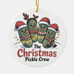 Die Weihnachtsgurken-Crew Gurkenliebhaber Santa Xm Keramik Ornament