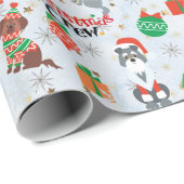 Die Weihnachtshunde der Crew in Kostümrolle Geschenkpapier (Rolleneckpunkt)