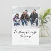 Die Weihnachtskarte des Schnee-Fotos durchatmen Einladung (Stehend Vorderseite)