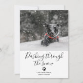 Die Weihnachtskarte des Schneefloten-Hundes wird d Einladung (Vorderseite)