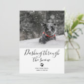 Die Weihnachtskarte des Schneefloten-Hundes wird d Einladung (Stehend Vorderseite)