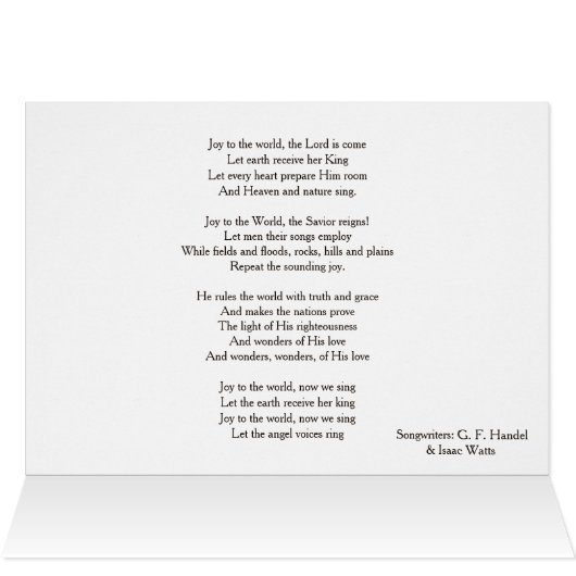 Die Weihnachtskarte des Texte für Freude (Innenansicht Horizontal (Oben))