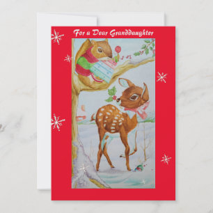 Die Weihnachtskarte einer Enkelin Feiertagskarte