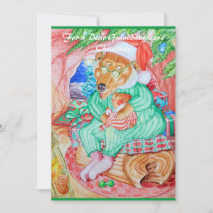 Die Weihnachtskarte einer lieben Enkelin. Feiertagskarte