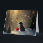 Die Weihnachtskarte eines Hundes im Winter Karte<br><div class="desc">Schick einen besonderen Weihnachtsgruß in dieser Ferienzeit.</div>