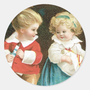 Die Weihnachtskinder Runder Aufkleber