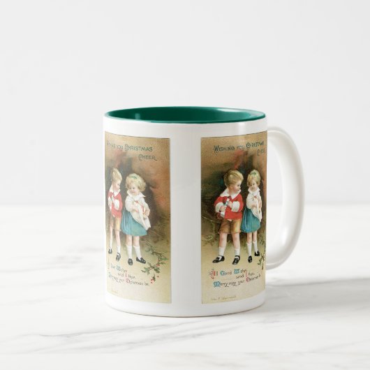Die Weihnachtskinder Zweifarbige Tasse (VorderseiteRechts)