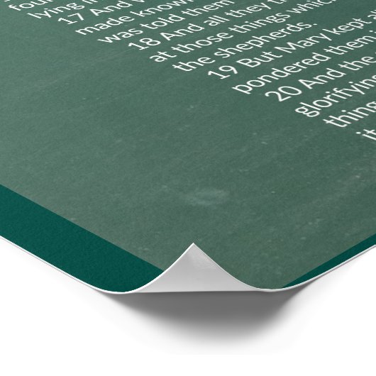 Die Weihnachtskrippe - in der Schrift Poster (Ecke)