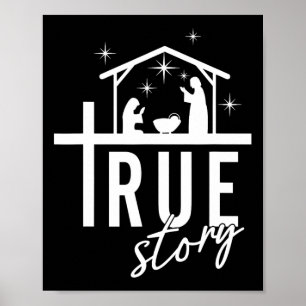 Die Weihnachtskrippe Jesus Christlichen Menschen Poster