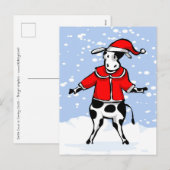 Die Weihnachtskühe kommt! Feiertagspostkarte (Vorne/Hinten)