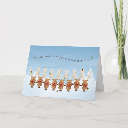 Die Weihnachtsliegekarte des Reindeers Feiertagskarte (Vorderseite)