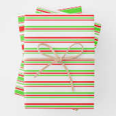 Die Weihnachtsmuster sind grün, weiß, rot und farb Geschenkpapier Set (Beispiel)