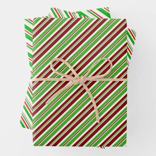 Die Weihnachtsmuster sind grün, weiß, rot und farb Geschenkpapier Set (Beispiel)