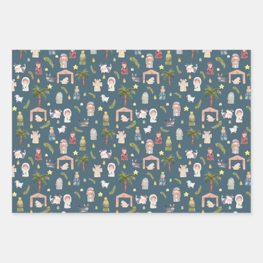 Die Weihnachtsnachtsnachtsnacht der Nativität Geschenkpapier Set (Vorderseite)