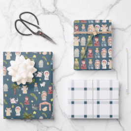 Die Weihnachtsnachtsnachtsnacht der Nativität Geschenkpapier Set