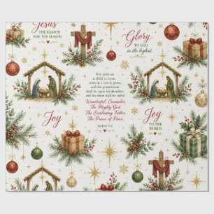 Die Weihnachtsnativität In Erinnerung an die Geb Geschenkpapier