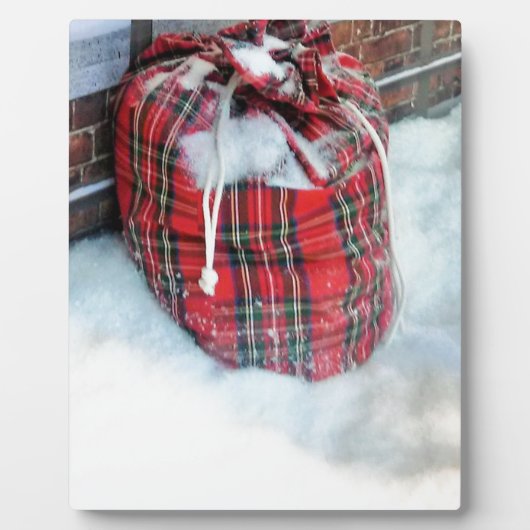 Die Weihnachtstasche im Schnee Fotoplatte (Vorderseite)