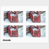 Die Weihnachtstasche im Schnee Rechteckiger Aufkleber (Blatt)