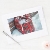 Die Weihnachtstasche im Schnee Rechteckiger Aufkleber (Umschlag)