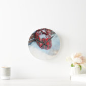 Die Weihnachtstasche im Schnee Runde Wanduhr (Zuhause)