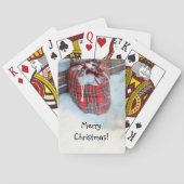 Die Weihnachtstasche im Schnee Spielkarten (Rückseite)