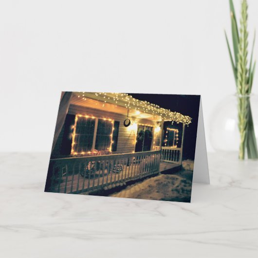 'Die Weihnachtsveranda' Weihnachtskarte - Saison Feiertagskarte (Vorderseite)