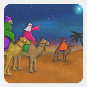 Die Weihnachtsweisen Männer Quadratischer Aufkleber