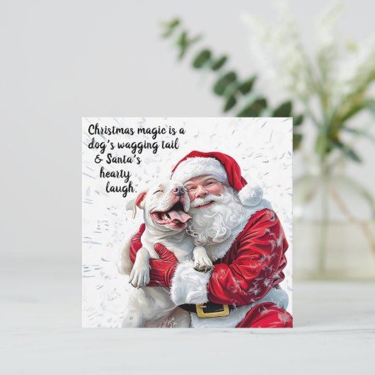 Die Weihnachtszauberei ist ein Wagner Schwanz & We Dankeskarte (Stehend Vorderseite)