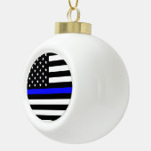 Die Weihnachtszeit der Thin Blue Line Keramik Kugel-Ornament (Rechts)