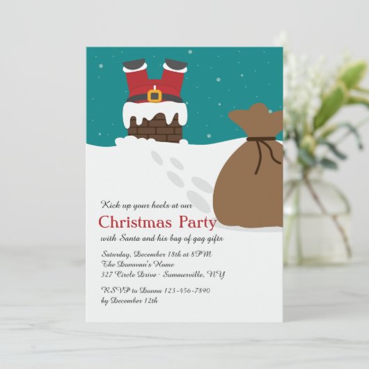 Die Weihnachtszeit-Party Einladung in Chimney (Stehend Vorderseite)