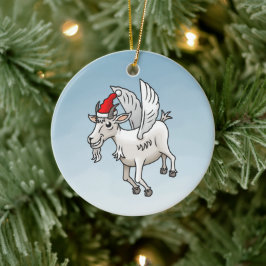 Die Weihnachtsziege, die flog Keramik Ornament