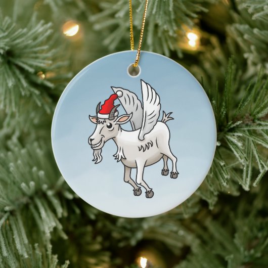 Die Weihnachtsziege, die flog Keramik Ornament (Baum)