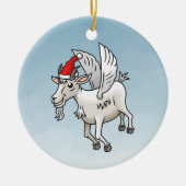 Die Weihnachtsziege, die flog Keramik Ornament (Vorne)
