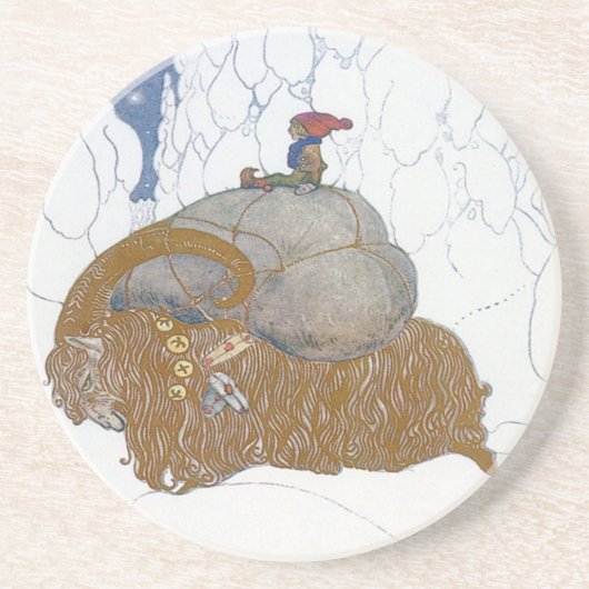 Die Weihnachtsziege durch John Bauer Sandstein Untersetzer (Vorne)