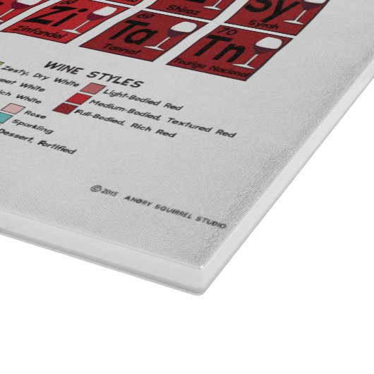 Die Wein-Tabelle Schneidebrett (Ecke)