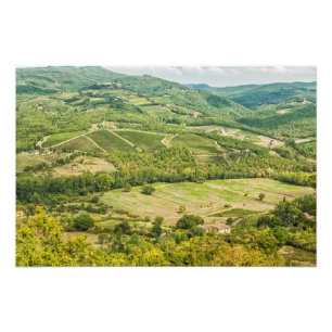 Die Weinberge in Chianti am Morgen. Fotodruck