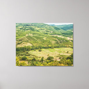 Die Weinberge in Chianti am Morgen. Leinwanddruck