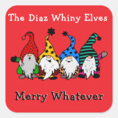 Die weinenden Elfen erfreuen sich, was auch immer  Quadratischer Aufkleber (Vorderseite)