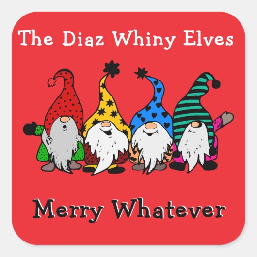 Die weinenden Elfen erfreuen sich, was auch immer Quadratischer Aufkleber (Vorderseite)