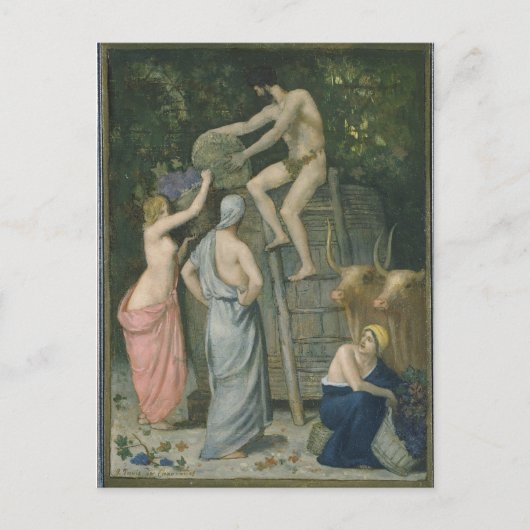Die Weinpresse von Pierre Puvis de Chavannes Postkarte (Vorderseite)